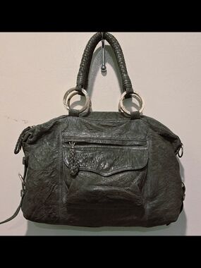 Junior Drake Dark Olive Shoulder Satchel with Braided Pull